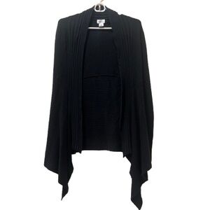 MOTHERHOOD Women Black Open Front Cardigan Draping Design | Size M | Party/Work